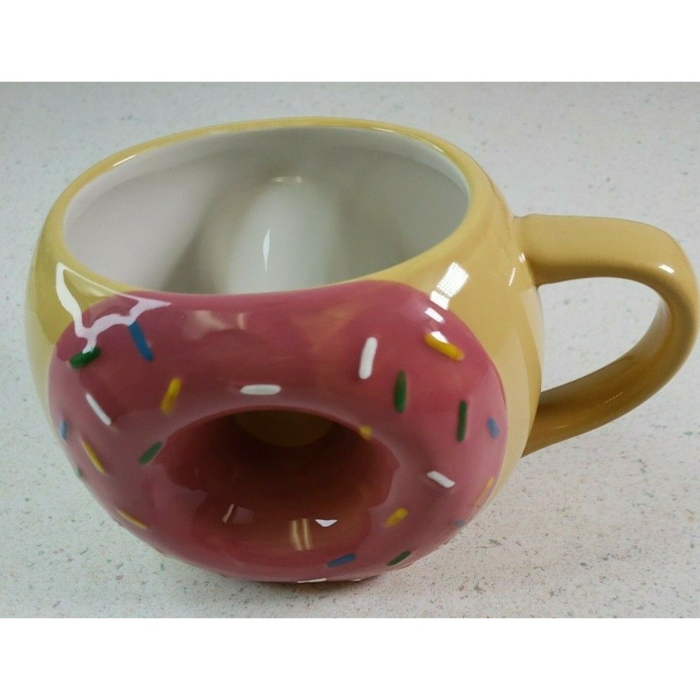 Pink Sprinkle Tag 18 oz. Donut Coffee/Tea Cup/Mug
